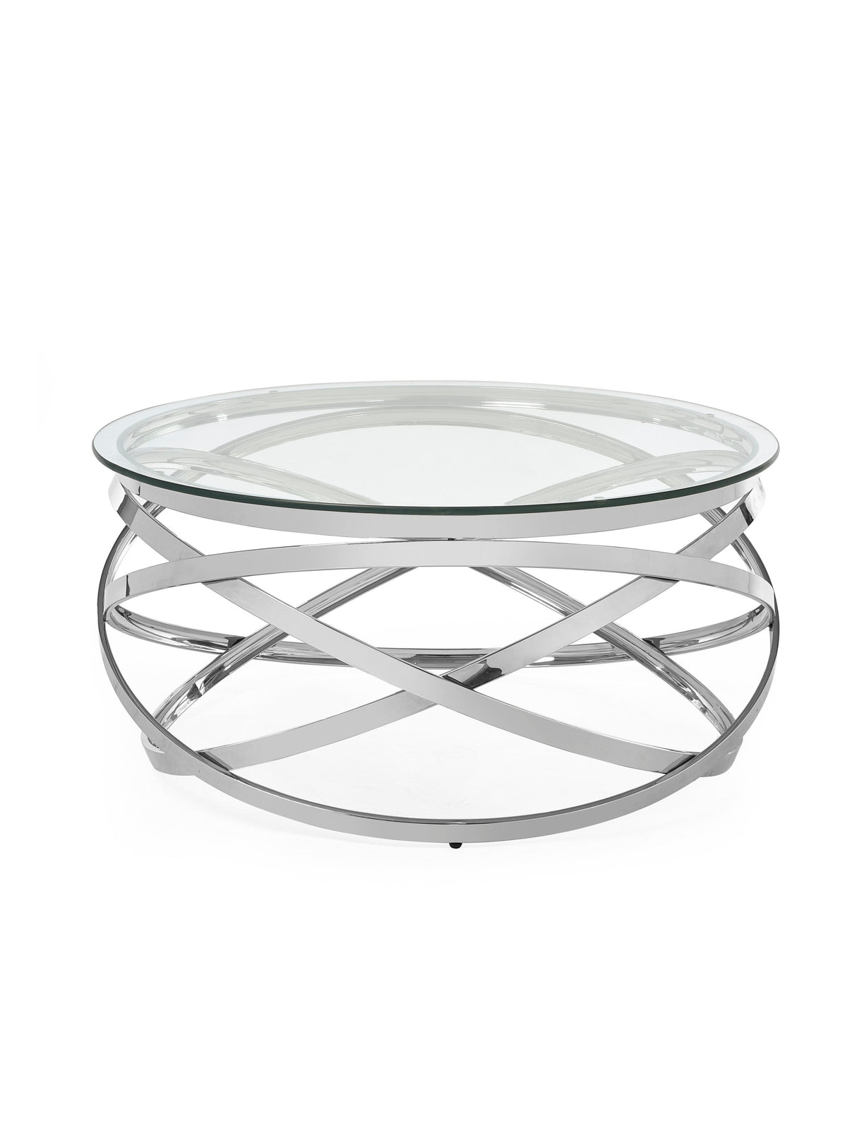 Vienna Round Glass Top Spiral Frame Coffee Table