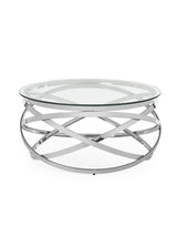 Vienna Round Glass Top Spiral Frame Coffee Table