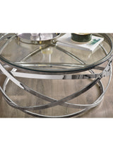 Vienna Round Glass Top Spiral Frame Coffee Table