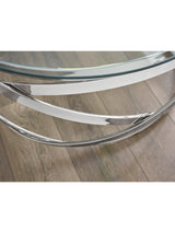 Vienna Round Glass Top Spiral Frame Coffee Table