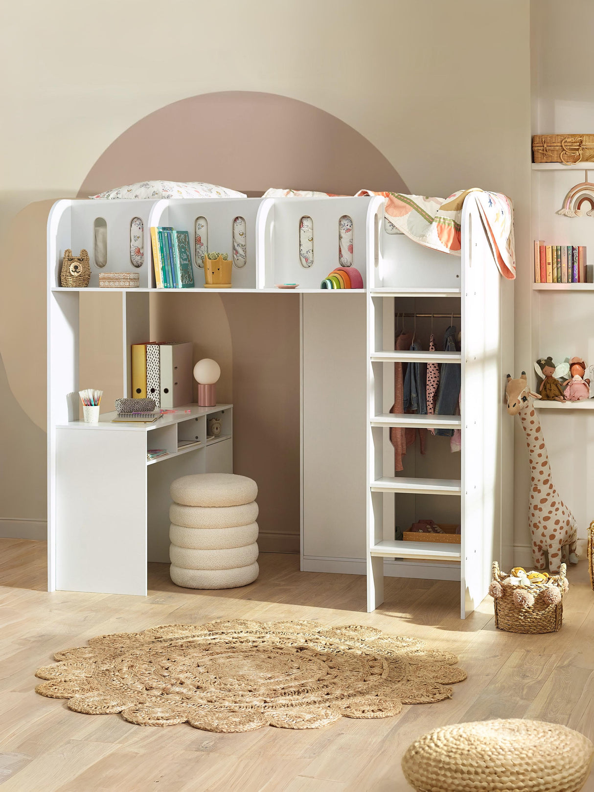 Vision High Sleeper Bed with Desk and Storage