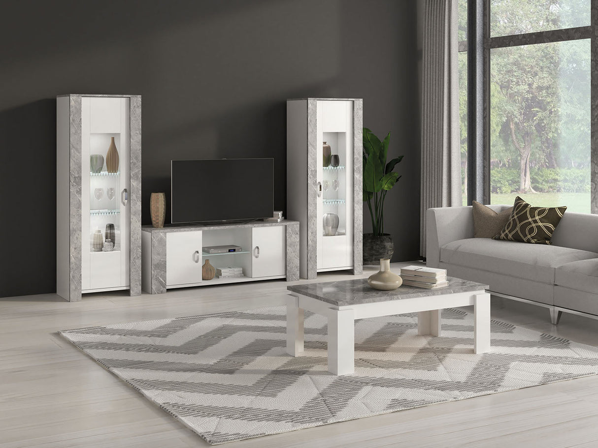 San Martino Vivaldi White and Marble 2 Door TV Unit