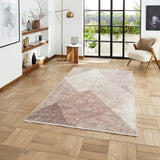 Whisper H1065 Beige/Brown Modern Washable Rug