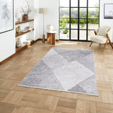 Whisper H1065 Grey Modern Washable Rug