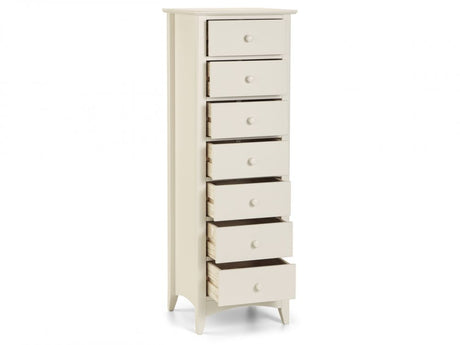 Cameo 7 Drawer Narrow Chest - Stone White