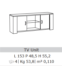 San Martino Vivaldi White and Marble 2 Door TV Unit