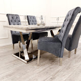Emma Dining Chair - With Lion Knocker & Quilted Back
