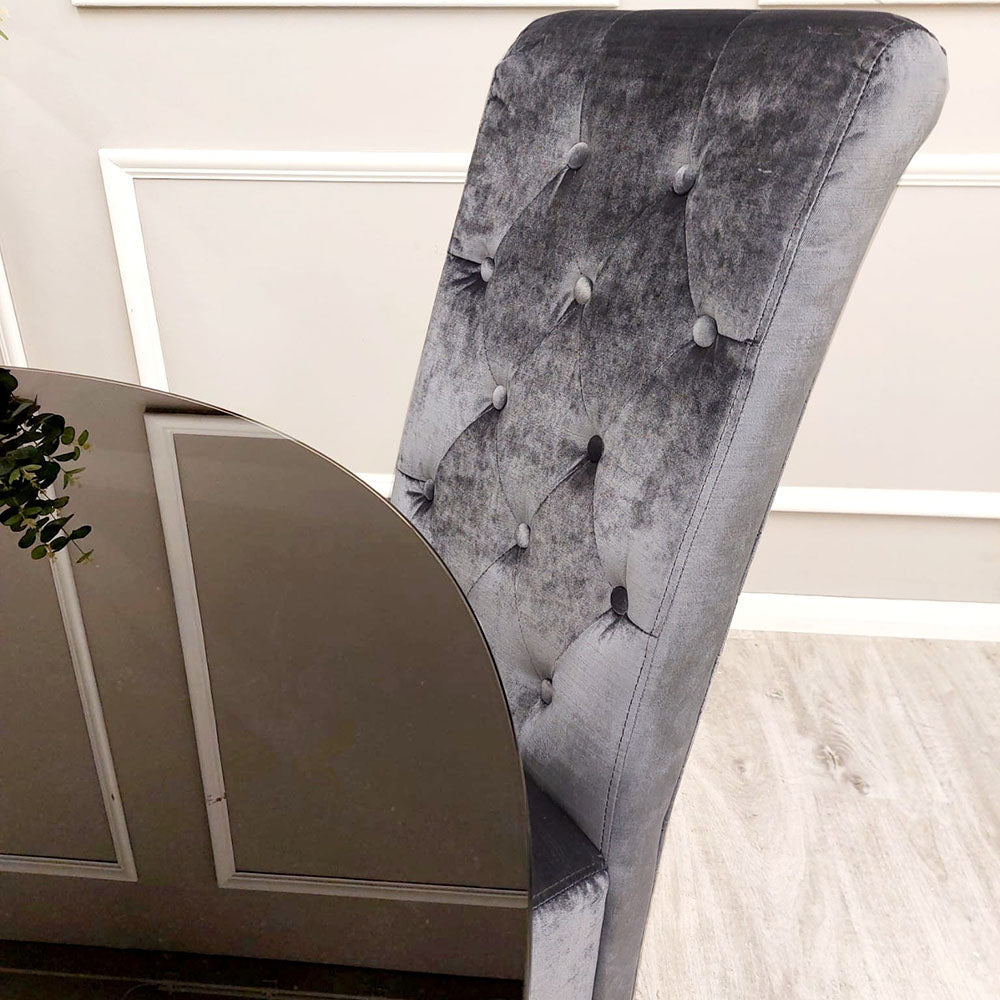 Emma Dining Chair - With Lion Knocker & Quilted Back