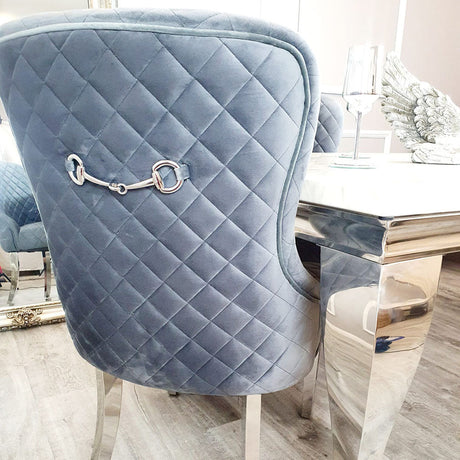 Kate Dining Chair in Dark Grey Velvet