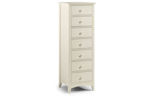 Cameo 7 Drawer Narrow Chest - Stone White