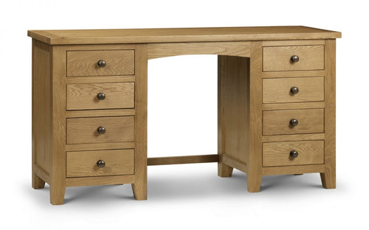 Marlborough Oak Twin Pedestal Dressing Table