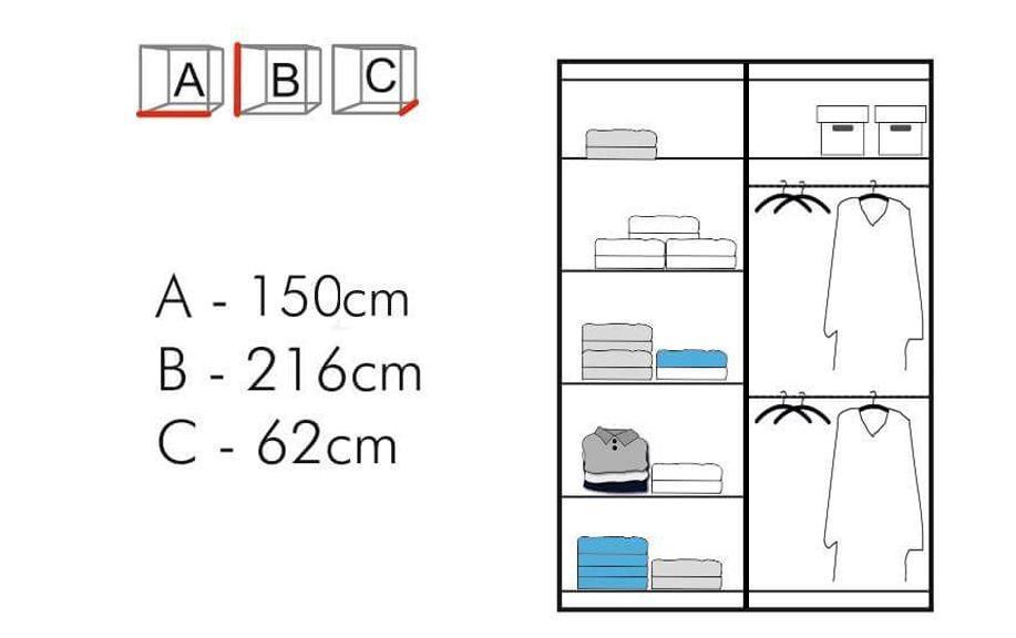 Mosbon Wardrobe 150cm