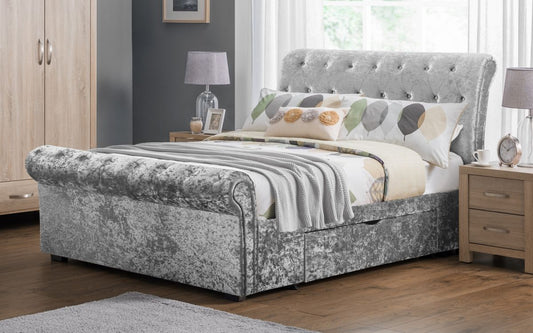 Verona 2 Drawer Storage Bed - Silver