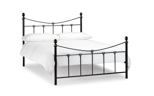 Rebecca Bed - Satin Black / Antique Gold