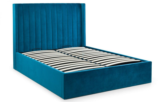 Langham Scalloped Headboard Storage Bed - Teal