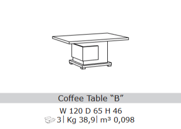 San Martino Hilton Coffee Table Center Standing