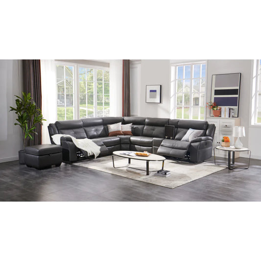 Langdon- Grey - Recliner Corner Sofa - 2C2