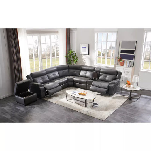 Langdon- Grey - Recliner Corner Sofa - 2C2