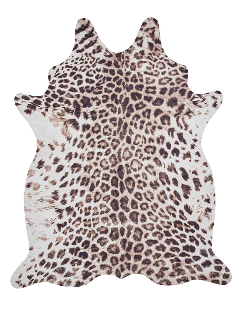 Faux Leopard Print Brown Beige