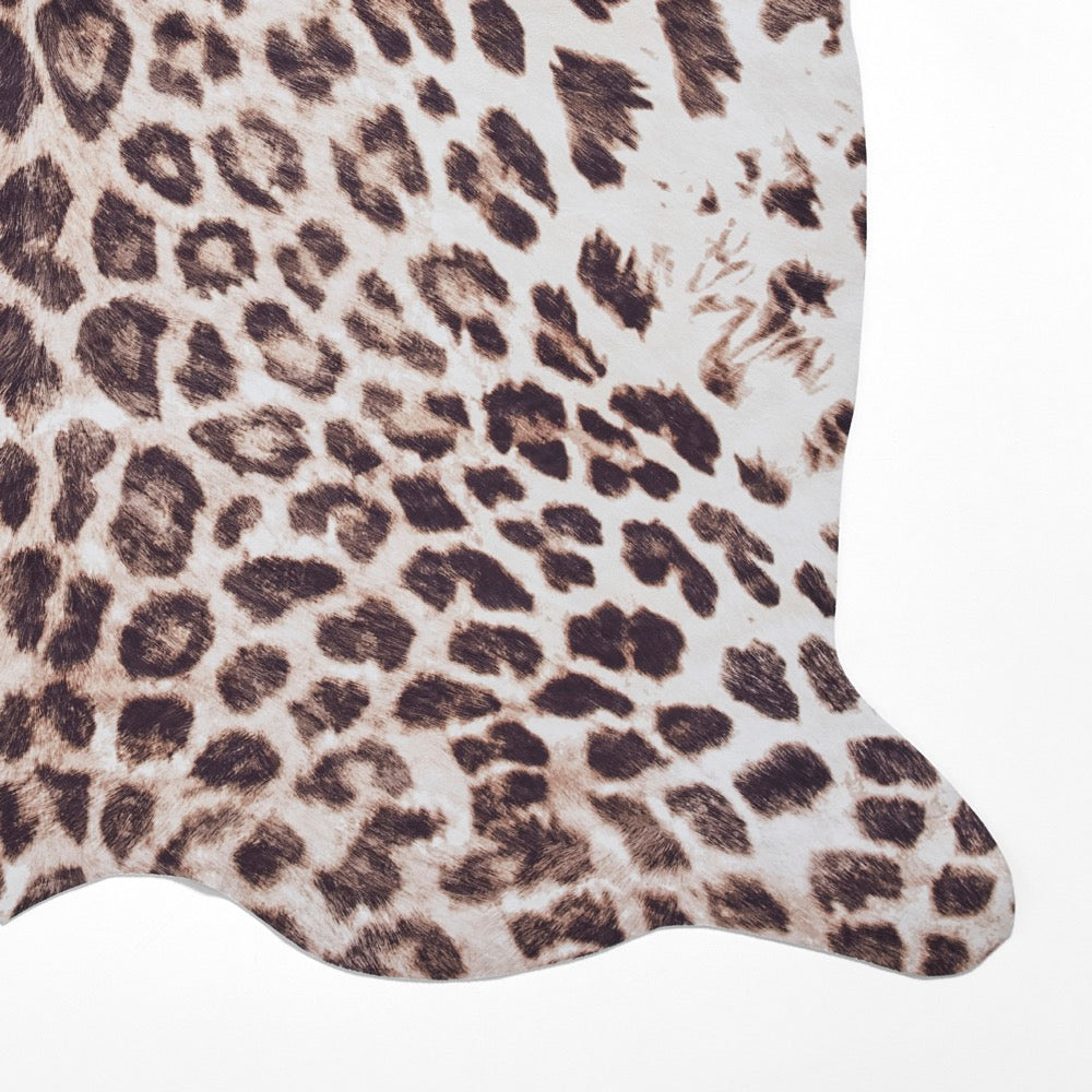 Faux Leopard Print Brown Beige