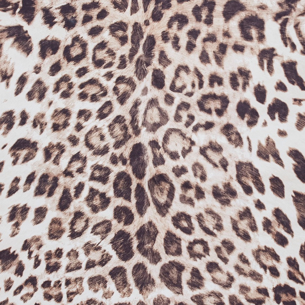 Faux Leopard Print Brown Beige