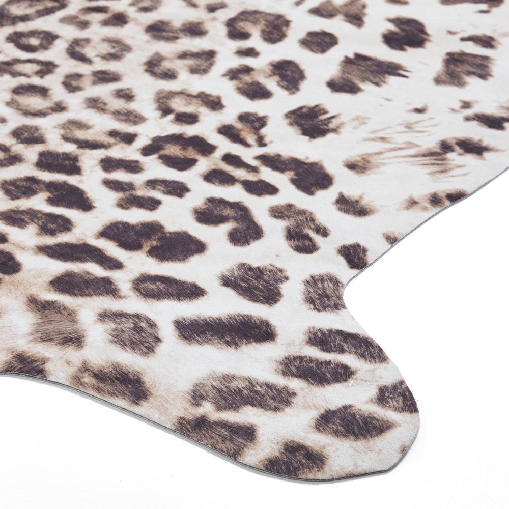 Faux Leopard Print Brown Beige