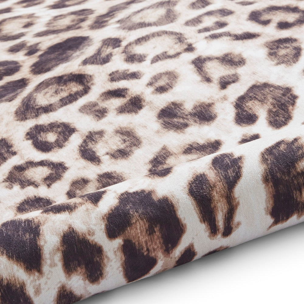 Faux Leopard Print Brown Beige