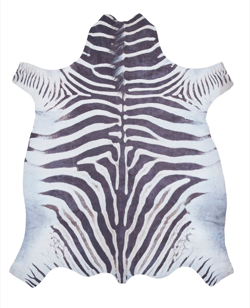 Faux Zebra Print Black White