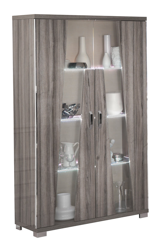 San Martino Glamour Grey Walnut 2 Door Cabinet With LED Light