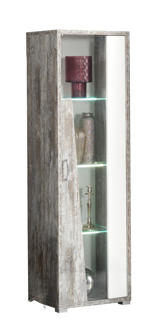 San Martino Kronos Italian High Gloss 1 Door Display Cabinet with LED Light