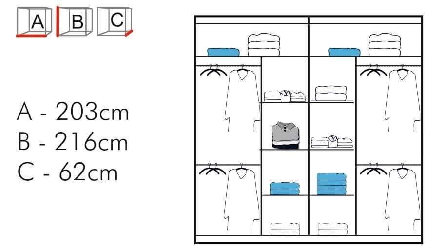 Mosbon Wardrobe 203cm