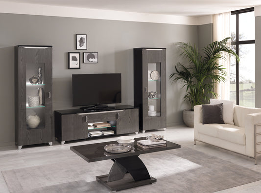 San Martino Metropol Grey 1 Door Glass Cabinet