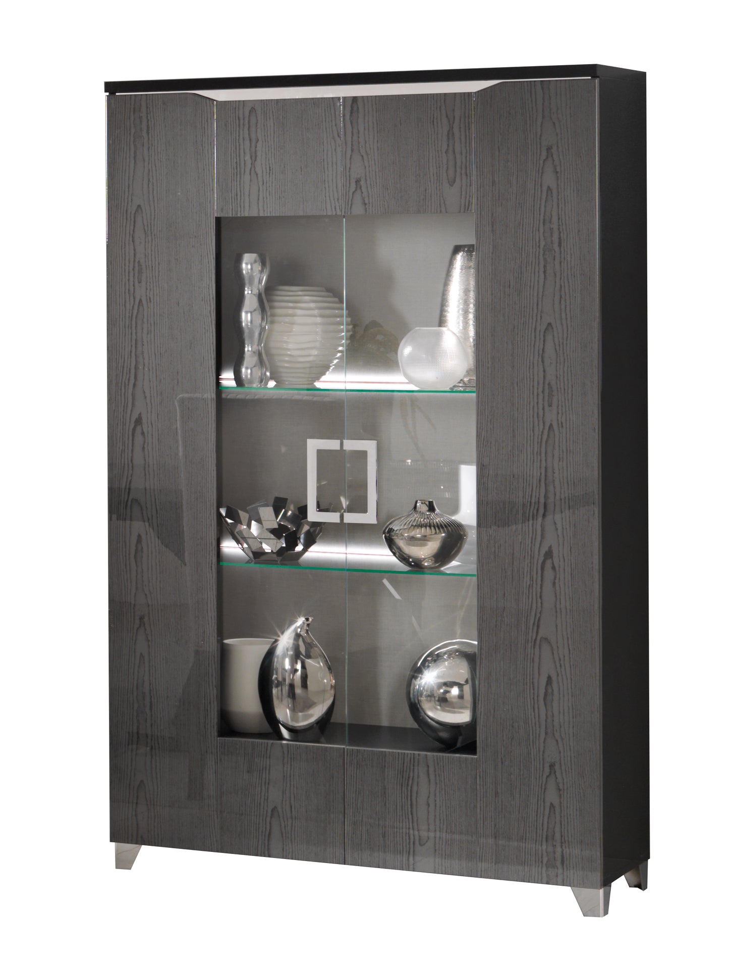 San Martino Metropol Grey 2 Door Glass Cabinet