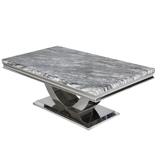 Arial Coffee Table with Grey Marble Top