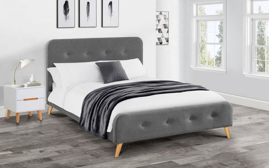 Astrid Curved Retro Fabric Bed