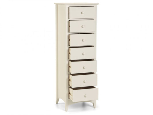 Cameo 7 Drawer Narrow Chest - Stone White