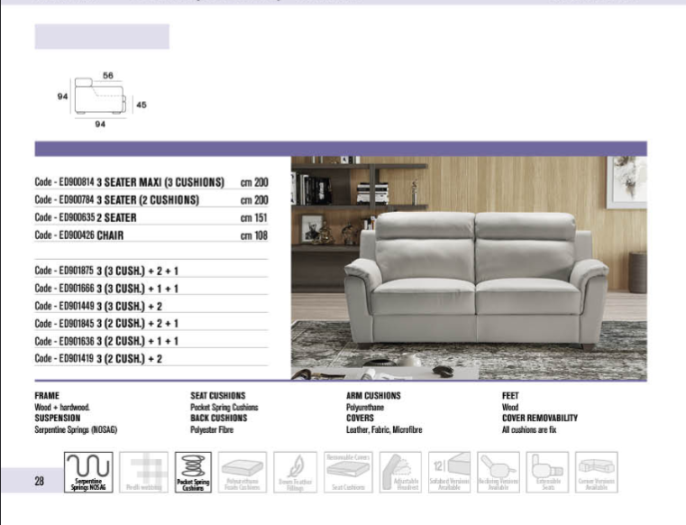 Edna - Italian Sofa Range