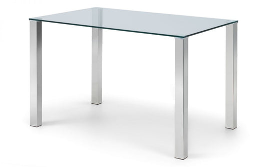 Enzo Chrome & Glass Compact Dining Table