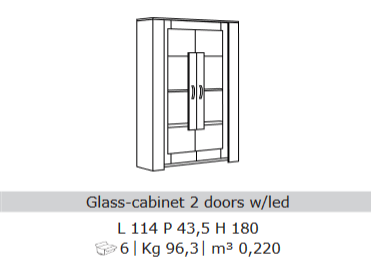 San Martino Vivaldi White and Marble 2 Door Glass Cabinet