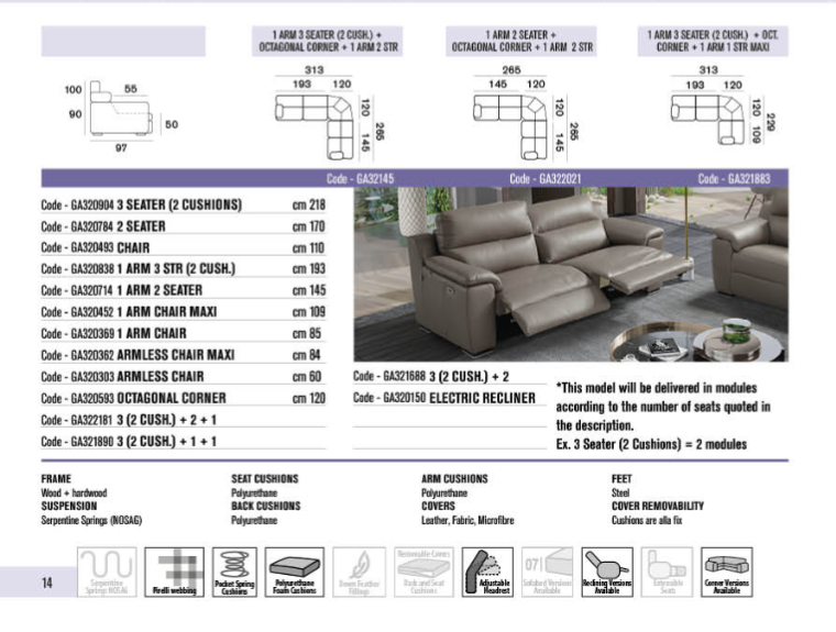 Garbo Italian Sofa Collection