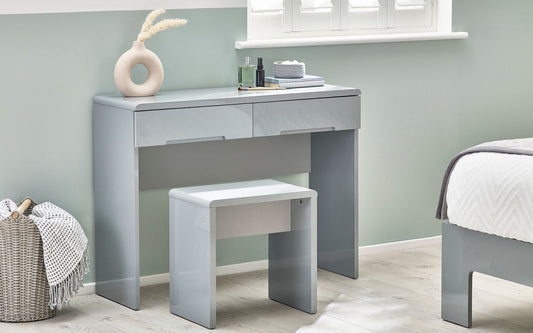 Manhattan Dressing Table with 2 Drawers - Grey