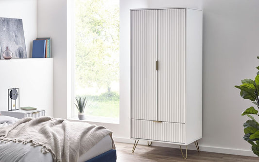 Murano 2 Door 1 Drawer Wardrobe - Matte White