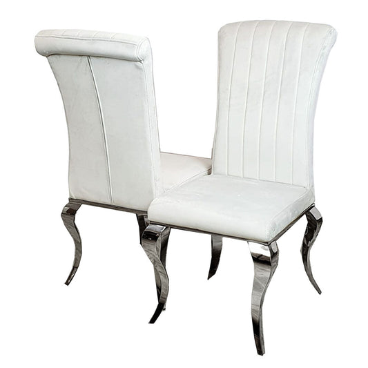 Nicole Dining Chair - with Plain Back, Line & Cross Stitch