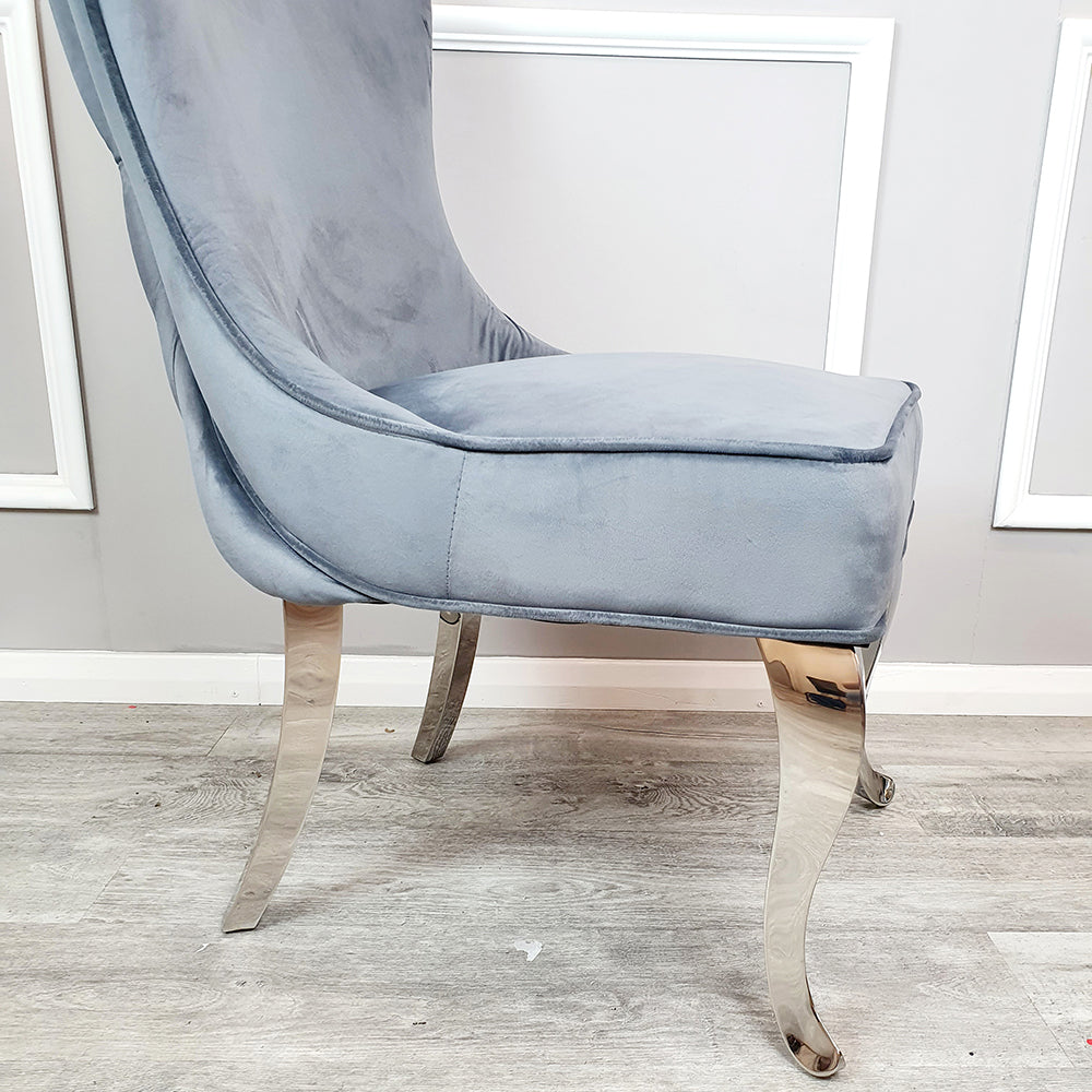 Sandhurst Dining Chair in Dark Grey Velvet