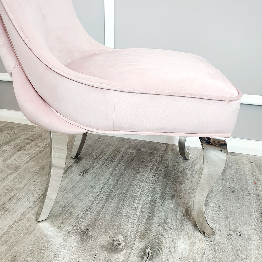 Sandhurst Dining Chair in Pink Velvet