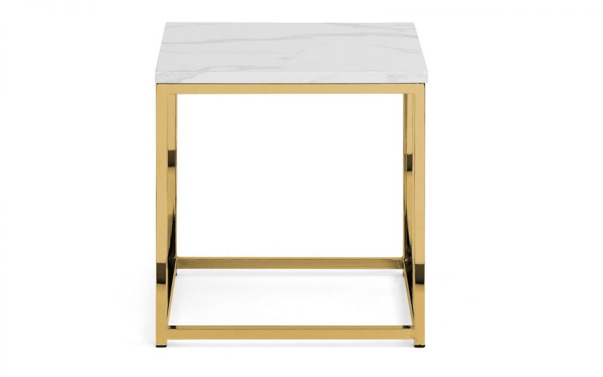 Scala White Marble Top Lamp Table